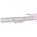 Gabion Basket with Cover 600x50x50 cm Galvanised Iron