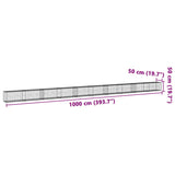 Gabion Basket with Cover 1000x50x50 cm Galvanised Iron