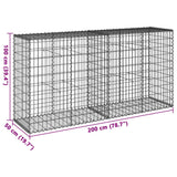 Gabion Basket with Cover 200x50x100 cm Galvanised Iron