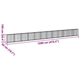 Gabion Basket with Cover 1200x50x100 cm Galvanised Iron