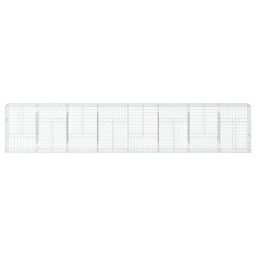 Gabion Basket with Cover 800x50x150 cm Galvanised Iron