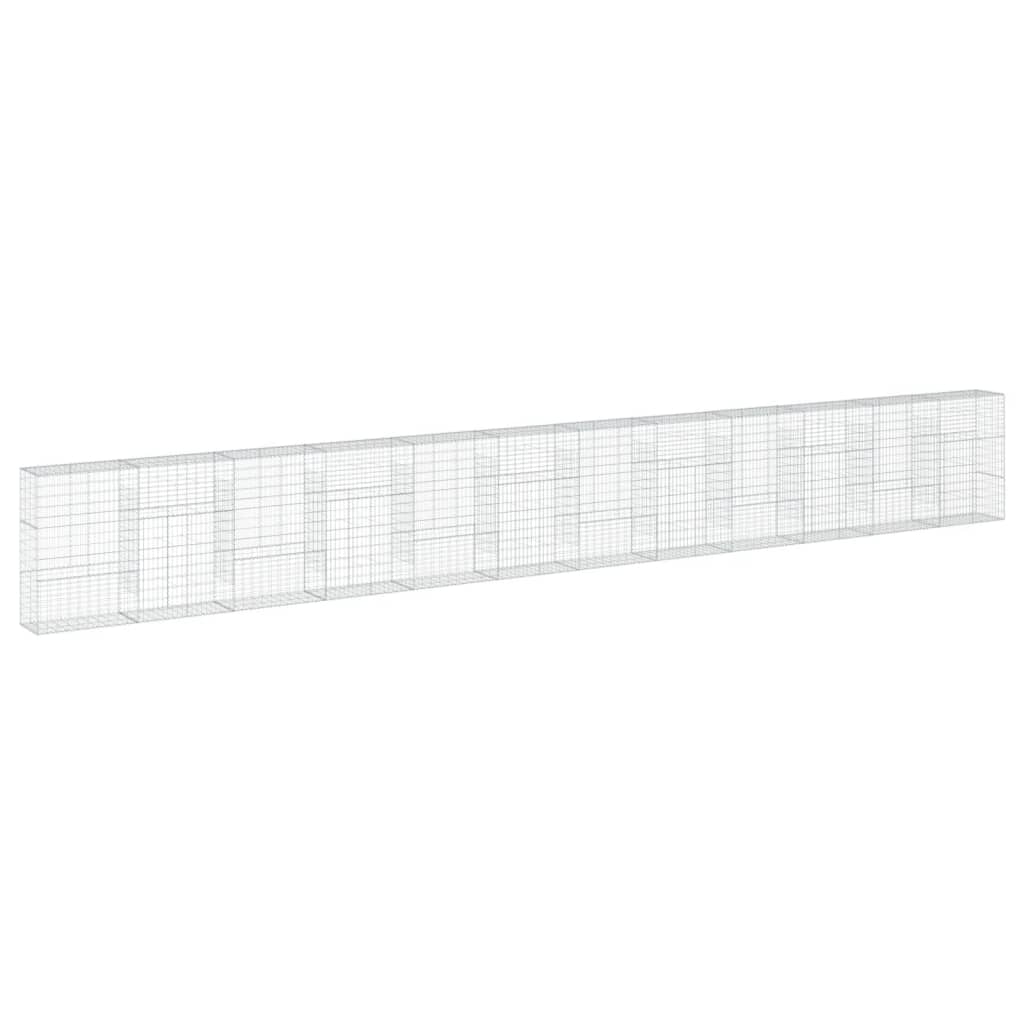 Gabion Basket with Cover 1200x50x150 cm Galvanised Iron