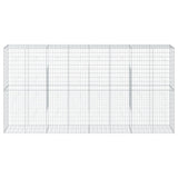 Gabion Basket with Cover 400x50x200 cm Galvanised Iron