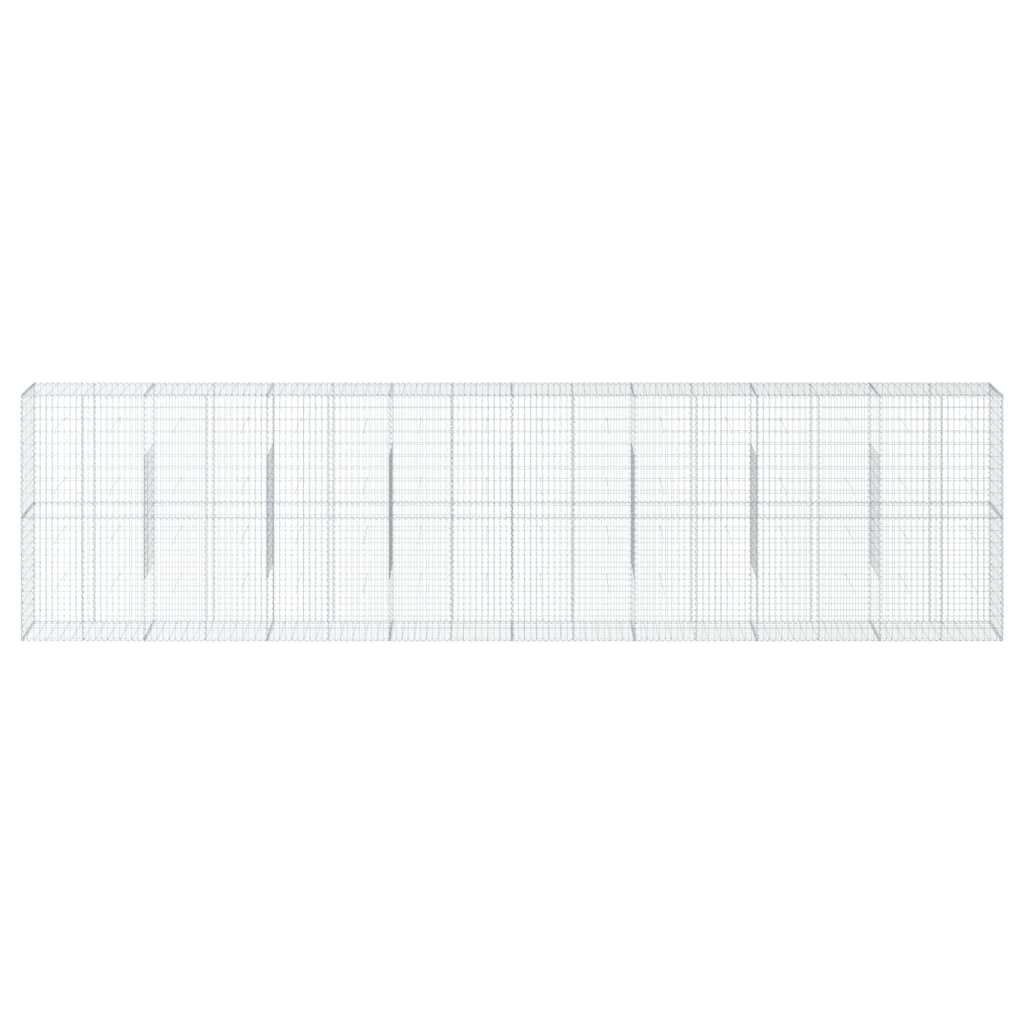 Gabion Basket with Cover 800x50x200 cm Galvanised Iron