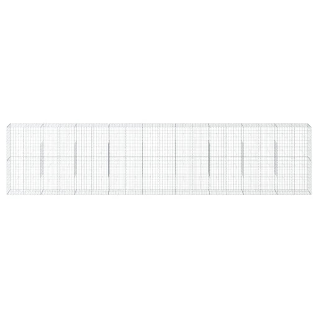 Gabion Basket with Cover 900x50x200 cm Galvanised Iron