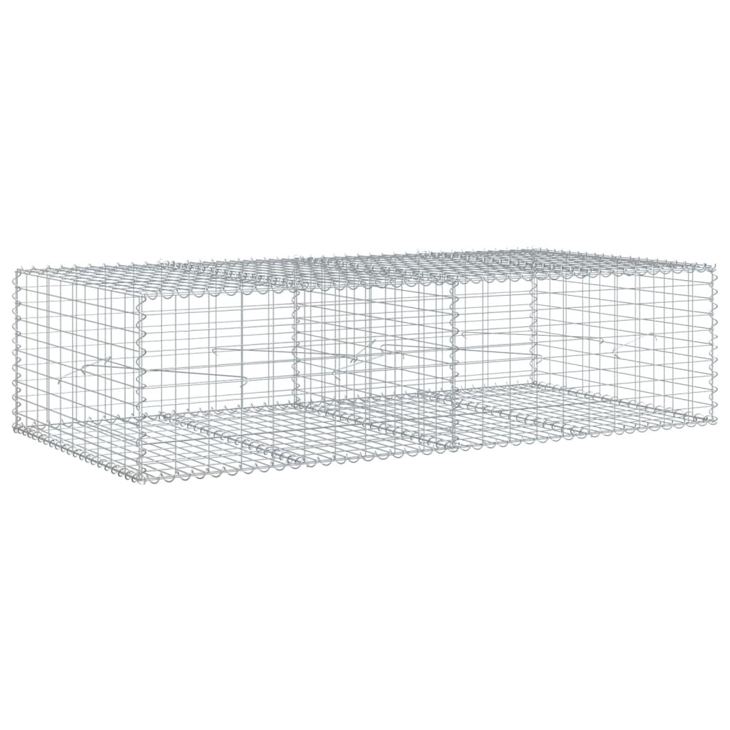 Gabion Basket with Cover 200x100x50 cm Galvanised Iron