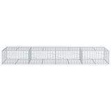 Gabion Basket with Cover 400x100x50 cm Galvanised Iron