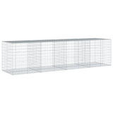 Gabion Basket with Cover 400x100x100 cm Galvanised Iron