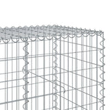 Gabion Basket with Cover 400x100x100 cm Galvanised Iron