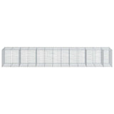 Gabion Basket with Cover 650x100x100 cm Galvanised Iron