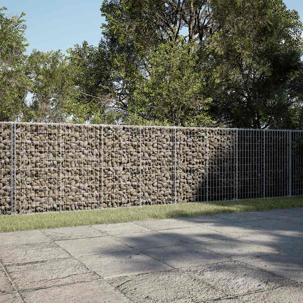 Gabion Basket with Cover 650x100x100 cm Galvanised Iron