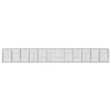 Gabion Basket with Cover 1200x100x150 cm Galvanised Iron