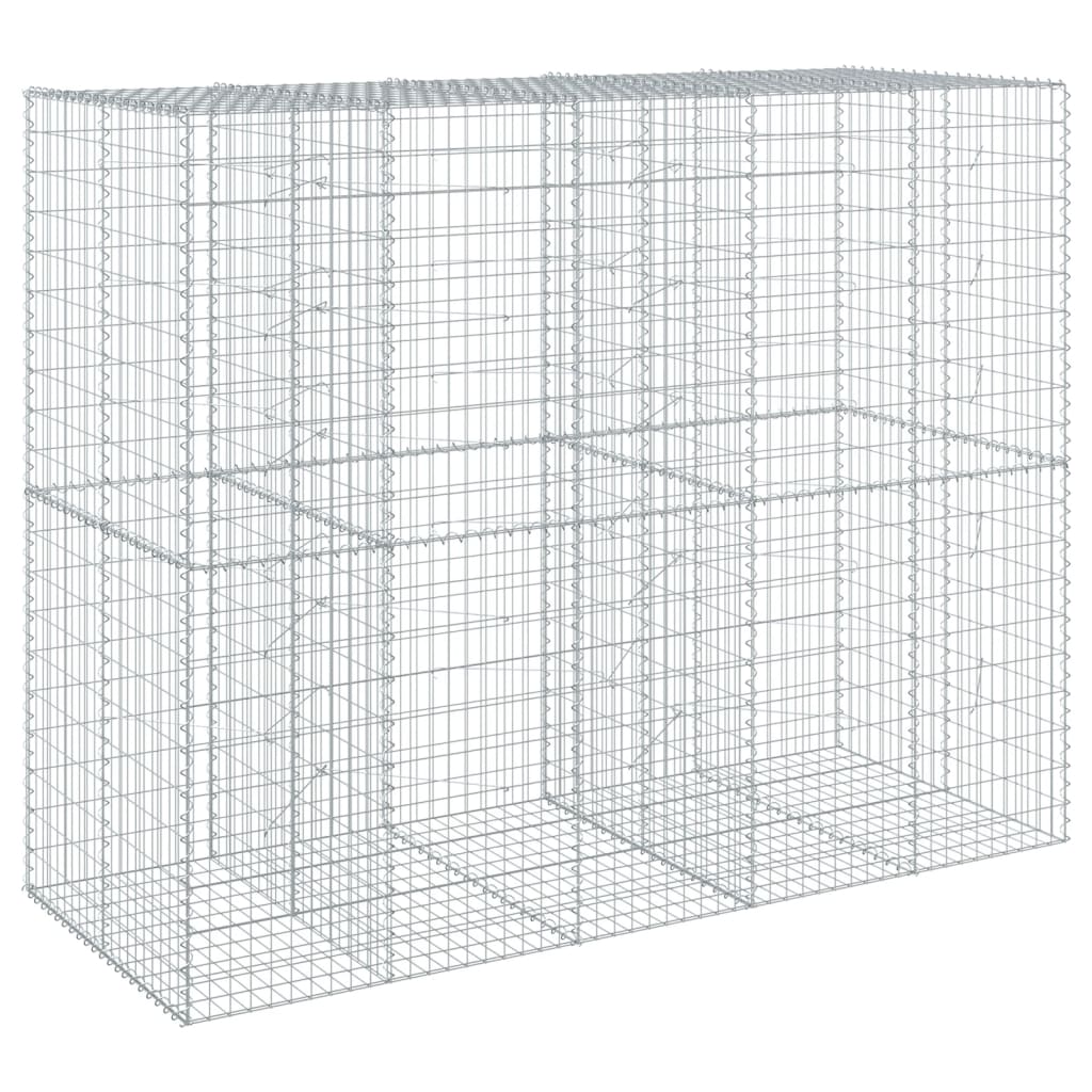 Gabion Basket with Cover 250x100x200 cm Galvanised Iron