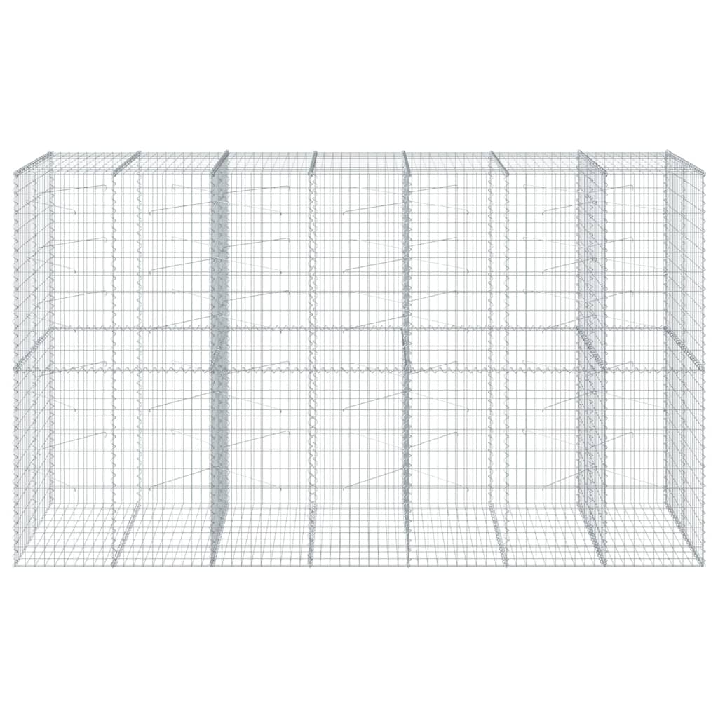 Gabion Basket with Cover 350x100x200 cm Galvanised Iron