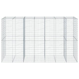 Gabion Basket with Cover 350x100x200 cm Galvanised Iron
