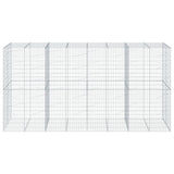 Gabion Basket with Cover 400x100x200 cm Galvanised Iron