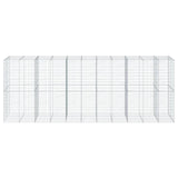 Gabion Basket with Cover 550x100x200 cm Galvanised Iron