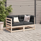 2 Piece Garden Sofa Set Solid Wood Pine