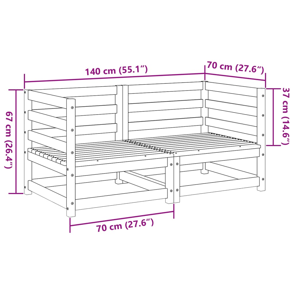 2 Piece Garden Sofa Set Impregnated Wood Pine