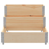 3-Tier Raised Bed 120x80 cm Solid Wood Pine