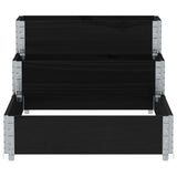 3-Tier Raised Bed Black 120x80 cm Solid Wood Pine