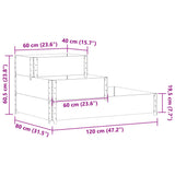 3-Tier Raised Bed 120x80 cm Solid Wood Pine