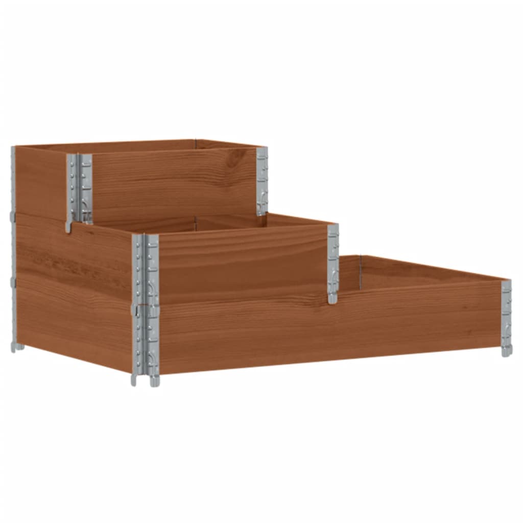 3-Tier Raised Bed Brown 120x80 cm Solid Wood Pine