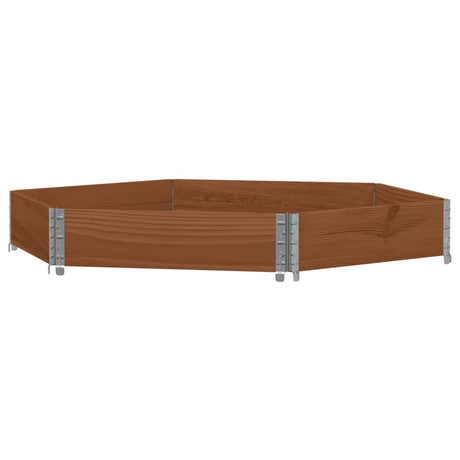 Raised Bed Hexagon Brown 160x160 cm Solid Wood Pine