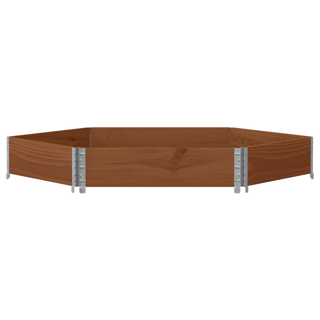 Raised Bed Hexagon Brown 160x160 cm Solid Wood Pine