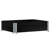 Garden Planter Black 80x60 cm Solid Wood Pine