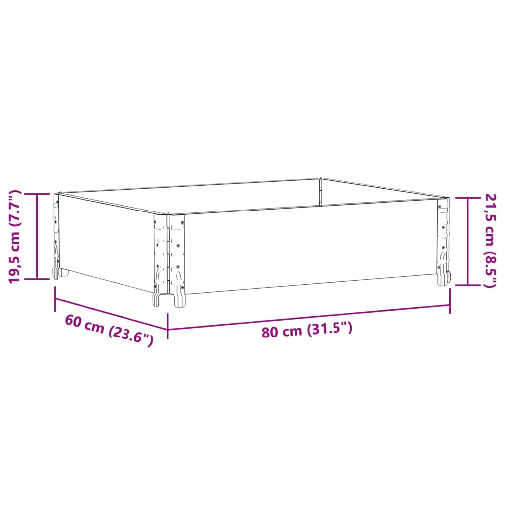 Garden Planter Brown 80x60 cm Solid Wood Pine