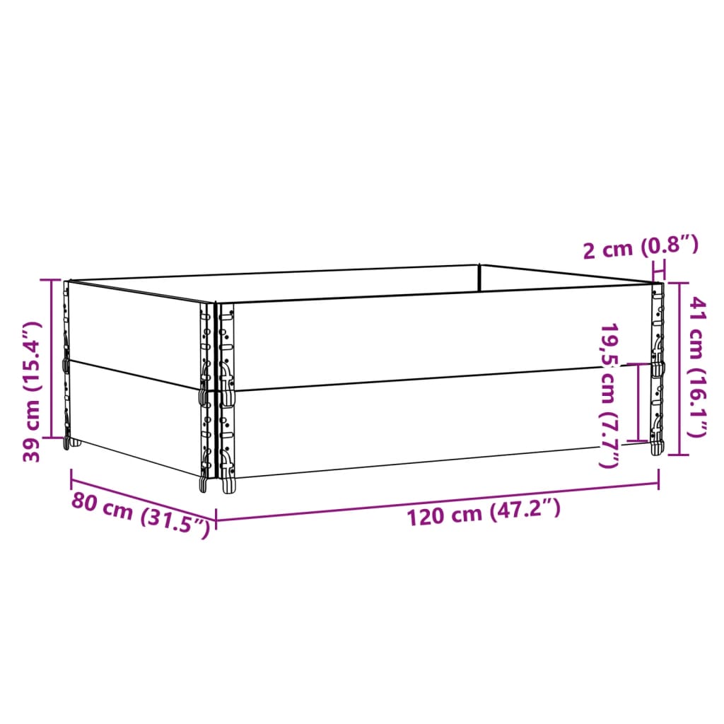 Garden Planter Black 120x80 cm Solid Wood Pine