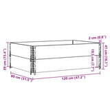 Garden Planter Black 120x80 cm Solid Wood Pine