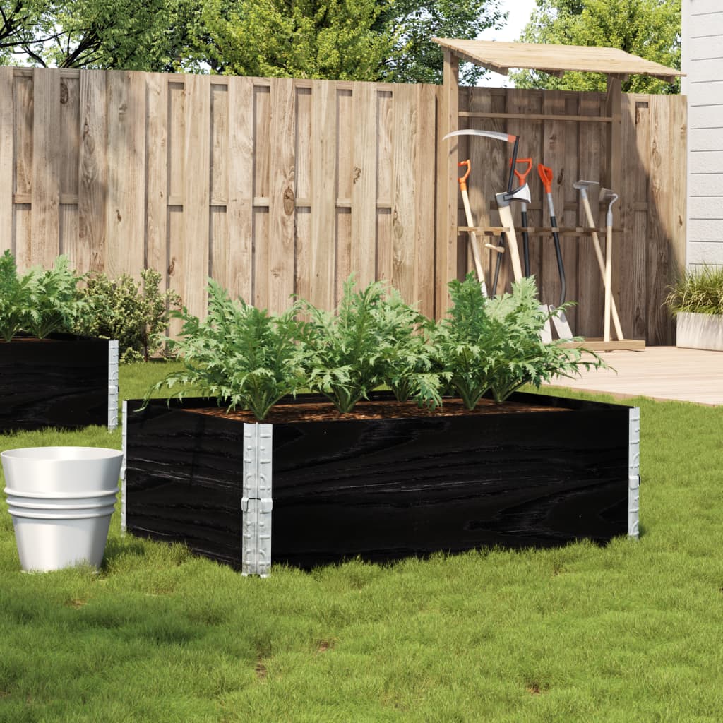 Garden Planter Black 120x80 cm Solid Wood Pine