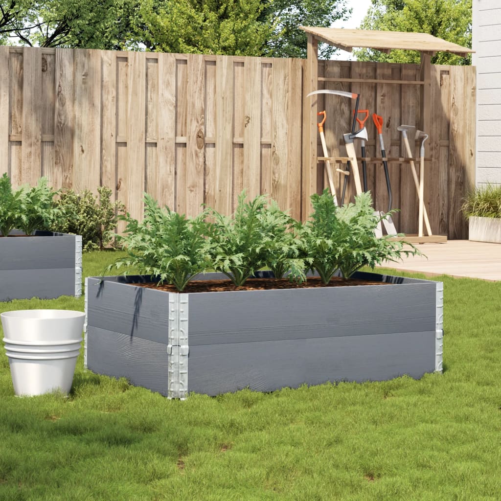 Garden Planter Grey 120x80 cm Solid Wood Pine