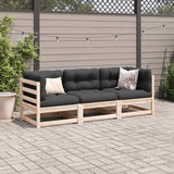 3 Piece Garden Sofa Set Solid Wood Pine