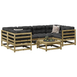 7 Piece Garden Sofa Set with Cushions Impregnated Wood Pine