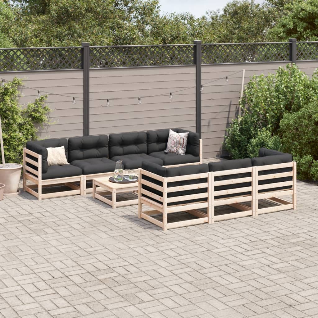 8 Piece Garden Sofa Set Solid Wood Pine