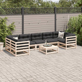 8 Piece Garden Sofa Set Solid Wood Pine