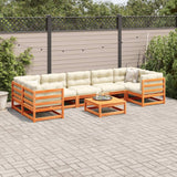 8 Piece Garden Sofa Set Wax Brown Solid Wood Pine