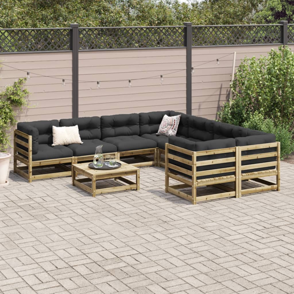 9 Piece Garden Sofa Set Impregnated Wood Pine