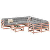 9 Piece Garden Sofa Set with Cushions Solid Wood Douglas Fir