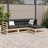 4 Piece Garden Sofa Set Solid Wood Pine