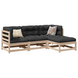 4 Piece Garden Sofa Set Solid Wood Pine