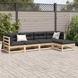 5 Piece Garden Sofa Set Solid Wood Pine