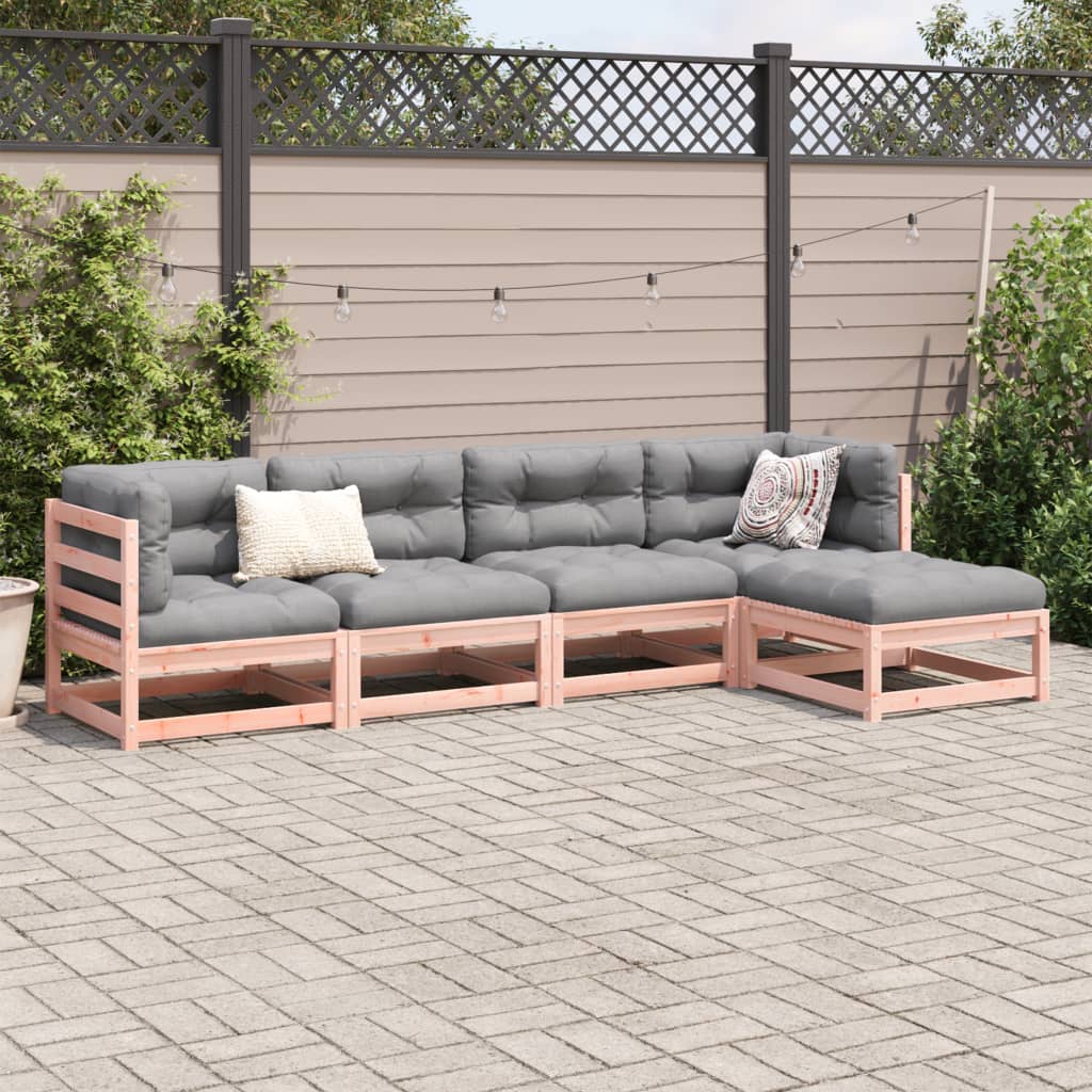 5 Piece Garden Sofa Set Solid Wood Douglas Fir