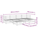 6 Piece Garden Sofa Set Solid Wood Pine