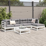 6 Piece Garden Sofa Set White Solid Wood Pine