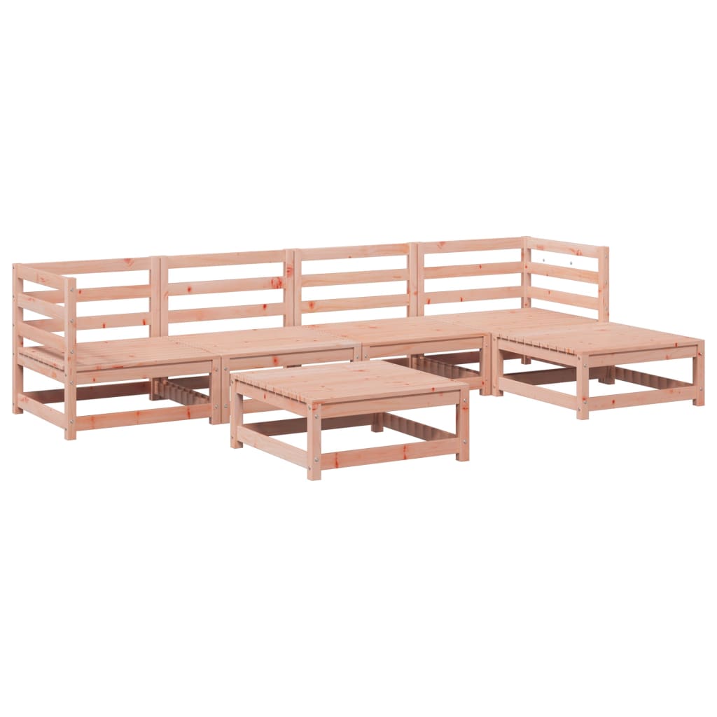 6 Piece Garden Sofa Set Solid Wood Douglas Fir