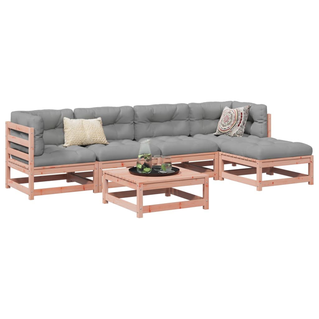 6 Piece Garden Sofa Set Solid Wood Douglas Fir